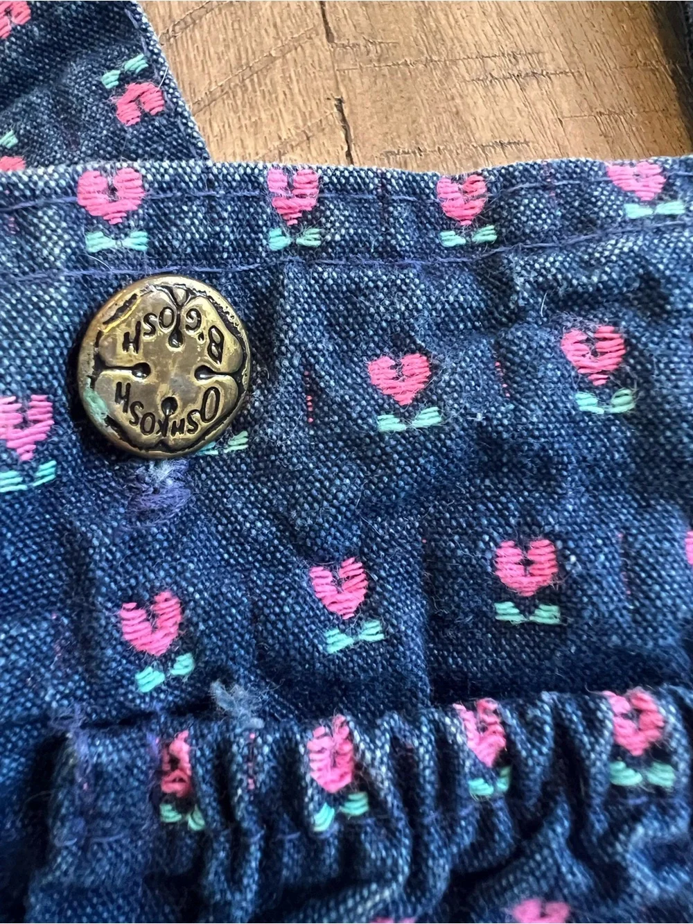 Vintage OshKosh B'gosh Denim Floral Tulip Overalls - Size 4